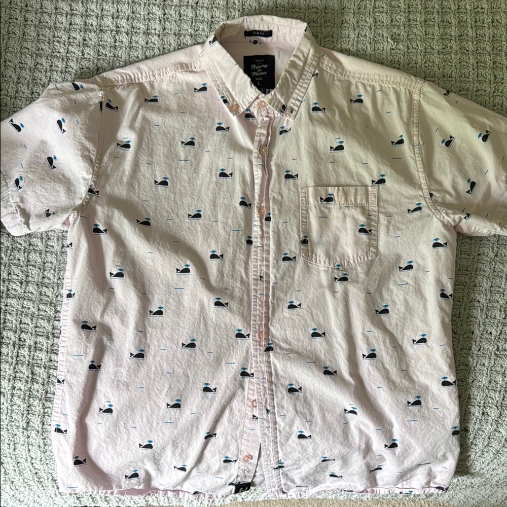 Men's Pink Whale Print Shirt